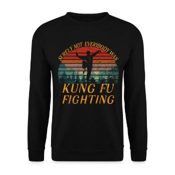 Kung Fu Fighting with Nature Vibes - Unisex Sweatshirt - black - Front - Alina (178cm) & Michal (187cm)