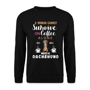 Lecture Et Teckel Pour Les Femmes - Sweat-shirt Unisexe - noir - Devant - Alina (178cm) & Michal (187cm)