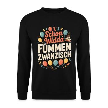 Schon Widda Fümmen Zwanzisch 50. Geburtstag - Unisex Pullover - Schwarz - Vorne - Alina (178cm) & Michal (187cm)