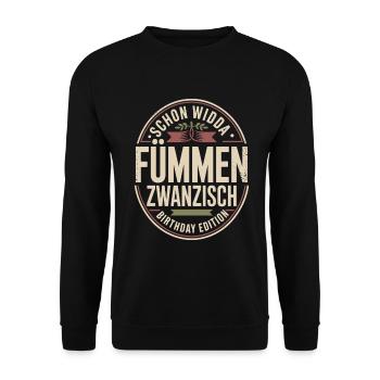 Schon Widda Fümmen Zwanzisch 50. Geburtstag - Unisex Pullover - Schwarz - Vorne - Alina (178cm) & Michal (187cm)