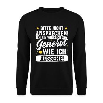 Malle PLEASE DO NOT SPEAK Funny - Sweat-shirt Unisexe - noir - Devant - Alina (178cm) & Michal (187cm)
