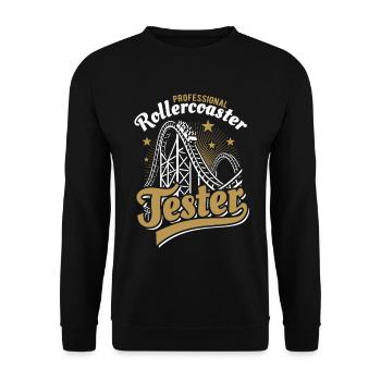 Professional Rollercoaster Tester - Unisex Pullover - Schwarz - Vorne - Alina (178cm) & Michal (187cm)