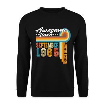 Anniversaire rétro vintage de septembre 1965 - Sweat-shirt Unisexe - noir - Devant - Alina (178cm) & Michal (187cm)
