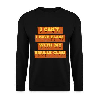 Braille Teacher Braille Braille Class - Unisex Sweatshirt - black - Front - Alina (178cm) & Michal (187cm)