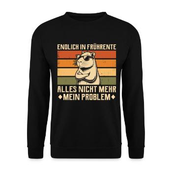 Enfin en retraite anticipée - Capybara - Retraite partielle - Sweat-shirt Unisexe - noir - Devant - Alina (178cm) & Michal (187cm)