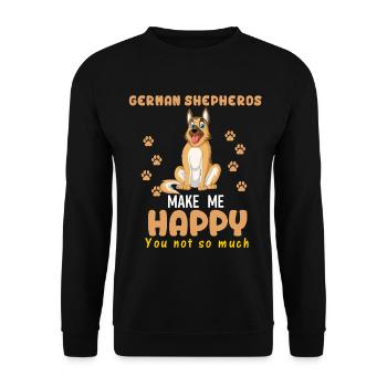 Deutscher Schäferhund Glück - Unisex Pullover - Schwarz - Vorne - Alina (178cm) & Michal (187cm)