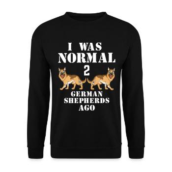 Humorous German Shepherd Meme Design - Unisex Sweatshirt - black - Front - Alina (178cm) & Michal (187cm)