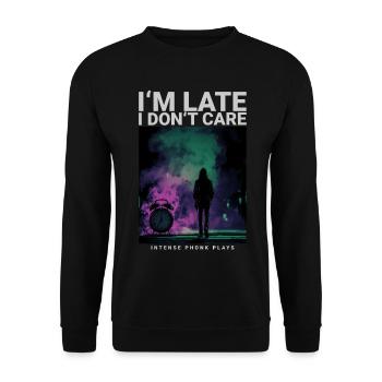 Dans la dernière montre I Dont Care, style streetwear - Sweat-shirt Unisexe - noir - Devant - Alina (178cm) & Michal (187cm)