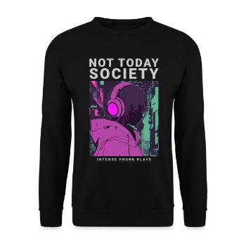 Pas aujourd’hui Société Streetwear style Phonk motif - Sweat-shirt Unisexe - noir - Devant - Alina (178cm) & Michal (187cm)