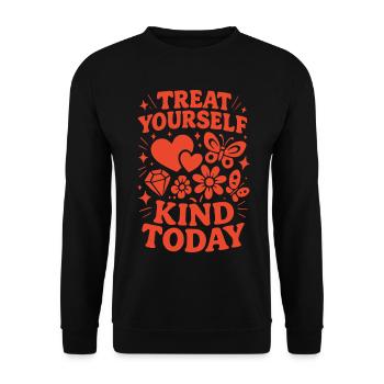 Be kind to yourself today - Unisex Sweatshirt - black - Front - Alina (178cm) & Michal (187cm)