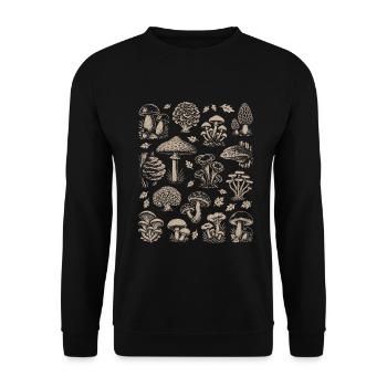 Pilze, Mykolgie, Pilzsammler - Pilze - Spruch - Unisex Pullover - Schwarz - Vorne - Alina (178cm) & Michal (187cm)