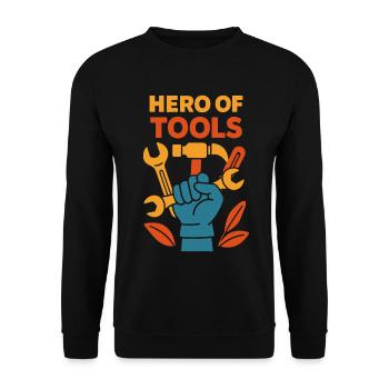 Hero of Tools funny hobby mechanic screwdriver - Unisex Sweatshirt - black - Front - Alina (178cm) & Michal (187cm)