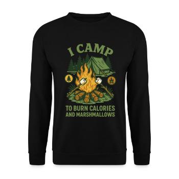 I Camp To Burn Calories And Marshmallows - Unisex Sweatshirt - black - Front - Alina (178cm) & Michal (187cm)