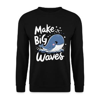 Ocean Protection: Big Waves Hit With - Unisex Sweatshirt - black - Front - Alina (178cm) & Michal (187cm)