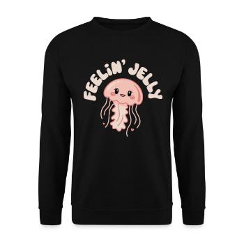 Méduse Feelin Jelly Motif de méduse mignon - Sweat-shirt Unisexe - noir - Devant - Alina (178cm) & Michal (187cm)