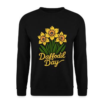 Journée de la jonquille - Étiquette de sensibilisation au cancer - Sweat-shirt Unisexe - noir - Devant - Alina (178cm) & Michal (187cm)