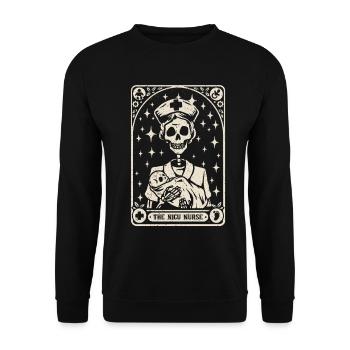 NICU Nurse Tarot Card - Unisex Sweatshirt - black - Front - Alina (178cm) & Michal (187cm)
