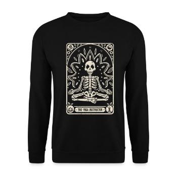 Yogalehrer Tarot Karte Halloween - Unisex Pullover - Schwarz - Vorne - Alina (178cm) & Michal (187cm)