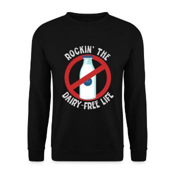 Intolérant au lactose, vivez une vie sans produits laitiers - Sweat-shirt Unisexe - noir - Devant - Alina (178cm) & Michal (187cm)