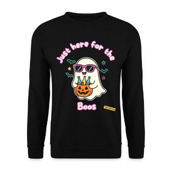 Doux fantôme Halloween avec des boissons - Sweat-shirt Unisexe - noir - Devant - Alina (178cm) & Michal (187cm)