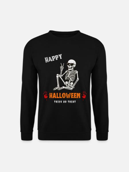 Halloween SPruch mit Skelett - Unisex Pullover - Schwarz