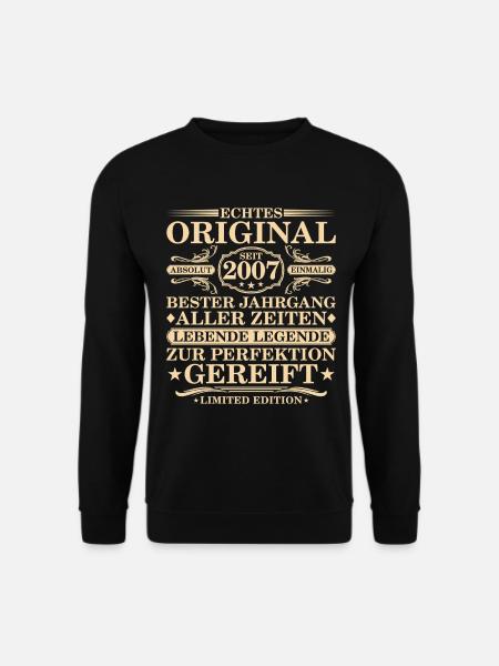Original seit 2007 Jahrgang - 18. Geburtstag - Unisex Pullover - Schwarz
