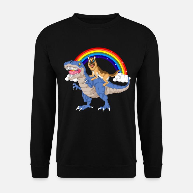 Deutscher Schäferhund-Dinosaurier-Ritt - Unisex Pullover - Schwarz