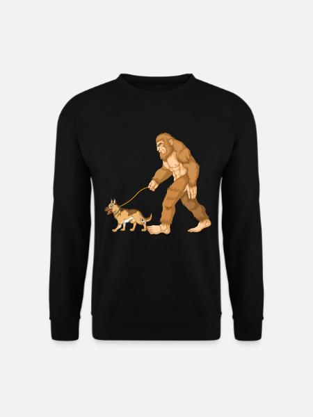 Bigfoot Walking German Shepherd - Unisex Sweatshirt - black