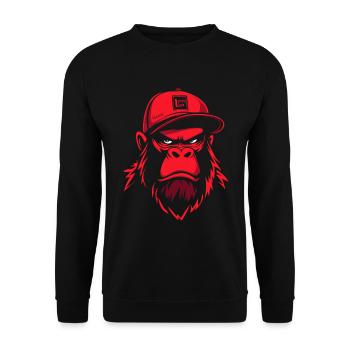 Street Art urbain des gorilles - Sweat-shirt Unisexe - noir - Devant - Alina (178cm) & Michal (187cm)