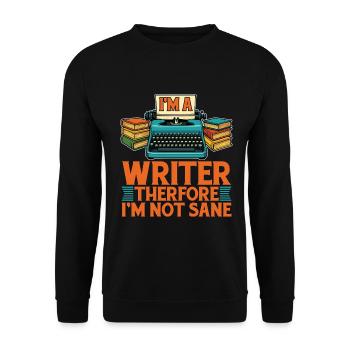 Screenwriter I'm A Writer Therefore I'm Book Lover - Unisex Sweatshirt - black - Front - Alina (178cm) & Michal (187cm)