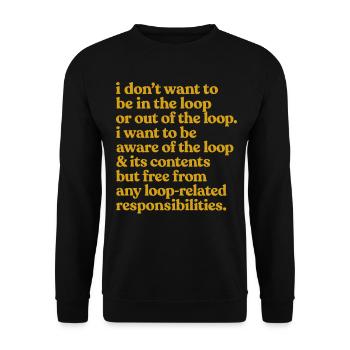 Kennen Sie das Loop-Zitat - Unisex Pullover - Schwarz - Vorne - Alina (178cm) & Michal (187cm)