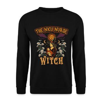 NICU Krankenschwester The NICU Nurse Witch - Unisex Sweatshirt - black - Front - Alina (178cm) & Michal (187cm)