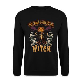 Professeur de yoga La sorcière instructrice de yoga Halloween - Sweat-shirt Unisexe - noir - Devant - Alina (178cm) & Michal (187cm)