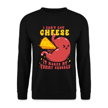 Laktoseintolerant I Cant Eat Cheese - Unisex Pullover - Schwarz - Vorne - Alina (178cm) & Michal (187cm)