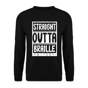 Braille Teacher Braille Dotum - Unisex Sweatshirt - black - Front - Alina (178cm) & Michal (187cm)
