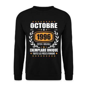 Vintage October 1996, October 1996 Retro Gift - Unisex Sweatshirt - black - Front - Alina (178cm) & Michal (187cm)