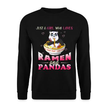 Girl Who Loves Ramen and Pandas Design - Unisex Sweatshirt - black - Front - Alina (178cm) & Michal (187cm)