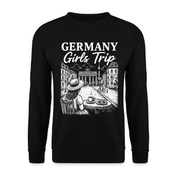 Deutschland Mädchenreise - Unisex Pullover - Schwarz - Vorne - Alina (178cm) & Michal (187cm)