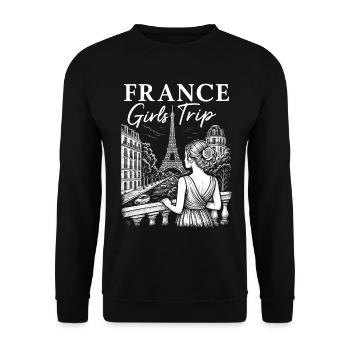 French Girl Trip Design - Unisex Sweatshirt - black - Front - Alina (178cm) & Michal (187cm)