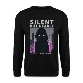 Phonk silencieux mais mortel, esthétique sombre - Sweat-shirt Unisexe - noir - Devant - Alina (178cm) & Michal (187cm)
