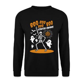 Boo boo boo boo - Stayin awake - Halloween Party - Unisex Sweatshirt - black - Front - Alina (178cm) & Michal (187cm)
