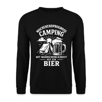 Camping Weekend Forecast with Beer - Unisex Sweatshirt - black - Front - Alina (178cm) & Michal (187cm)