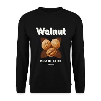 Carburant cérébral aux noix – Puissance des oméga 3 - Sweat-shirt Unisexe - noir - Devant - Alina (178cm) & Michal (187cm)