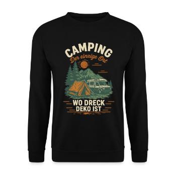 Camping The Only Place Where Dirt Decoration Is Camper - Unisex Sweatshirt - black - Front - Alina (178cm) & Michal (187cm)