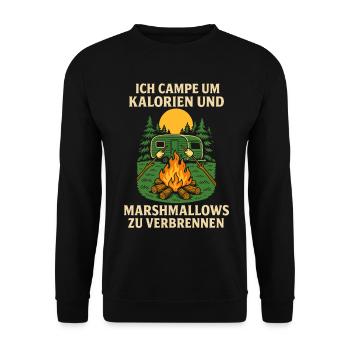 Calories Camping Guimauves Nature Aventure - Sweat-shirt Unisexe - noir - Devant - Alina (178cm) & Michal (187cm)