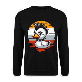 Punk Ducks Illustration - Sweat-shirt Unisexe - noir - Devant - Alina (178cm) & Michal (187cm)