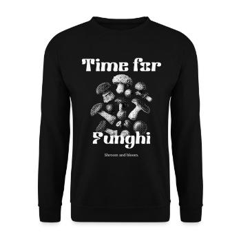 Pilze - Time for Funghi - Unisex Pullover - Schwarz - Vorne - Alina (178cm) & Michal (187cm)