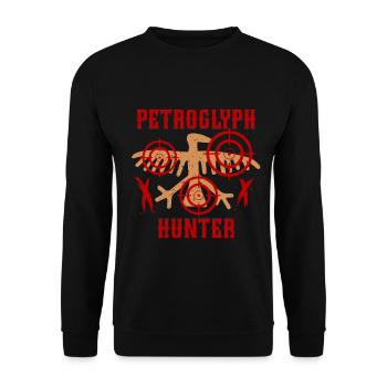 Petroglyph Hunter Petroglyph Pictograms - Unisex Sweatshirt - black - Front - Alina (178cm) & Michal (187cm)