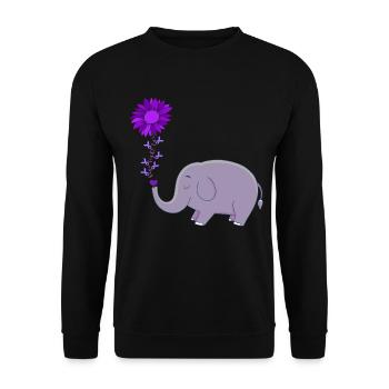 Mignon éléphant fleur magie - Sweat-shirt Unisexe - noir - Devant - Alina (178cm) & Michal (187cm)