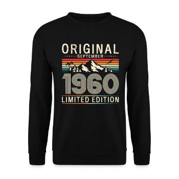 65e anniversaire Original septembre 1960 - Sweat-shirt Unisexe - noir - Devant - Alina (178cm) & Michal (187cm)